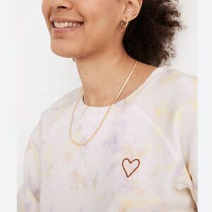 Madewell Heart Embroidered Resourced Cotton Tie Die Sweatshirt Women's Small